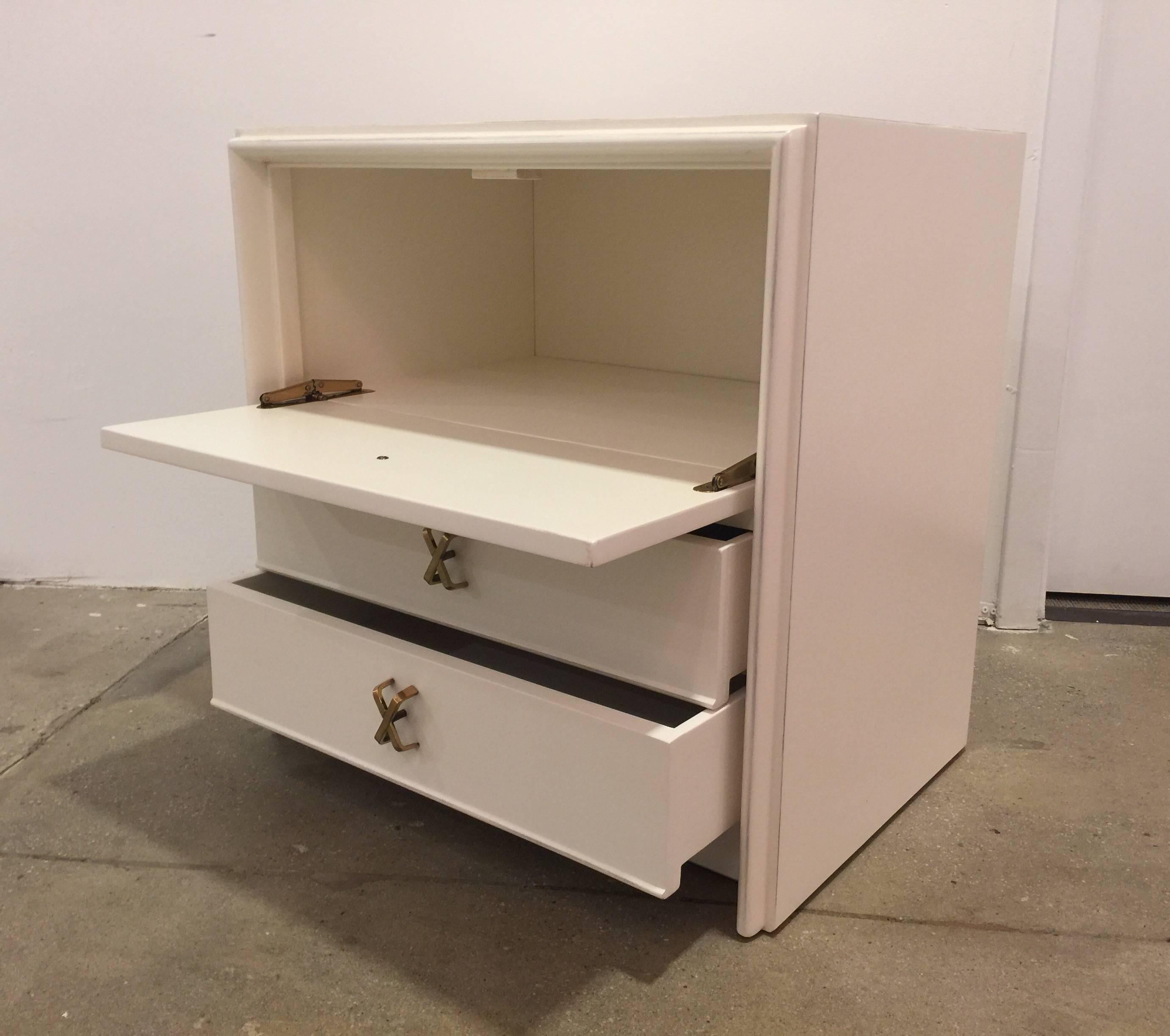 pair of white nightstands