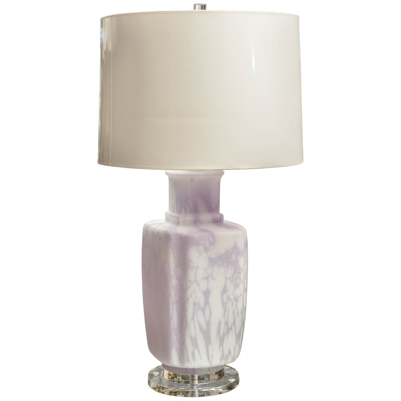 Striking and Unusual Mid-Century Lavender Murano Glass Table Lamp