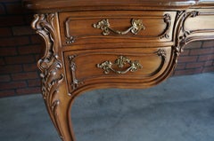French Provincial Carved Walnut Writing Desk