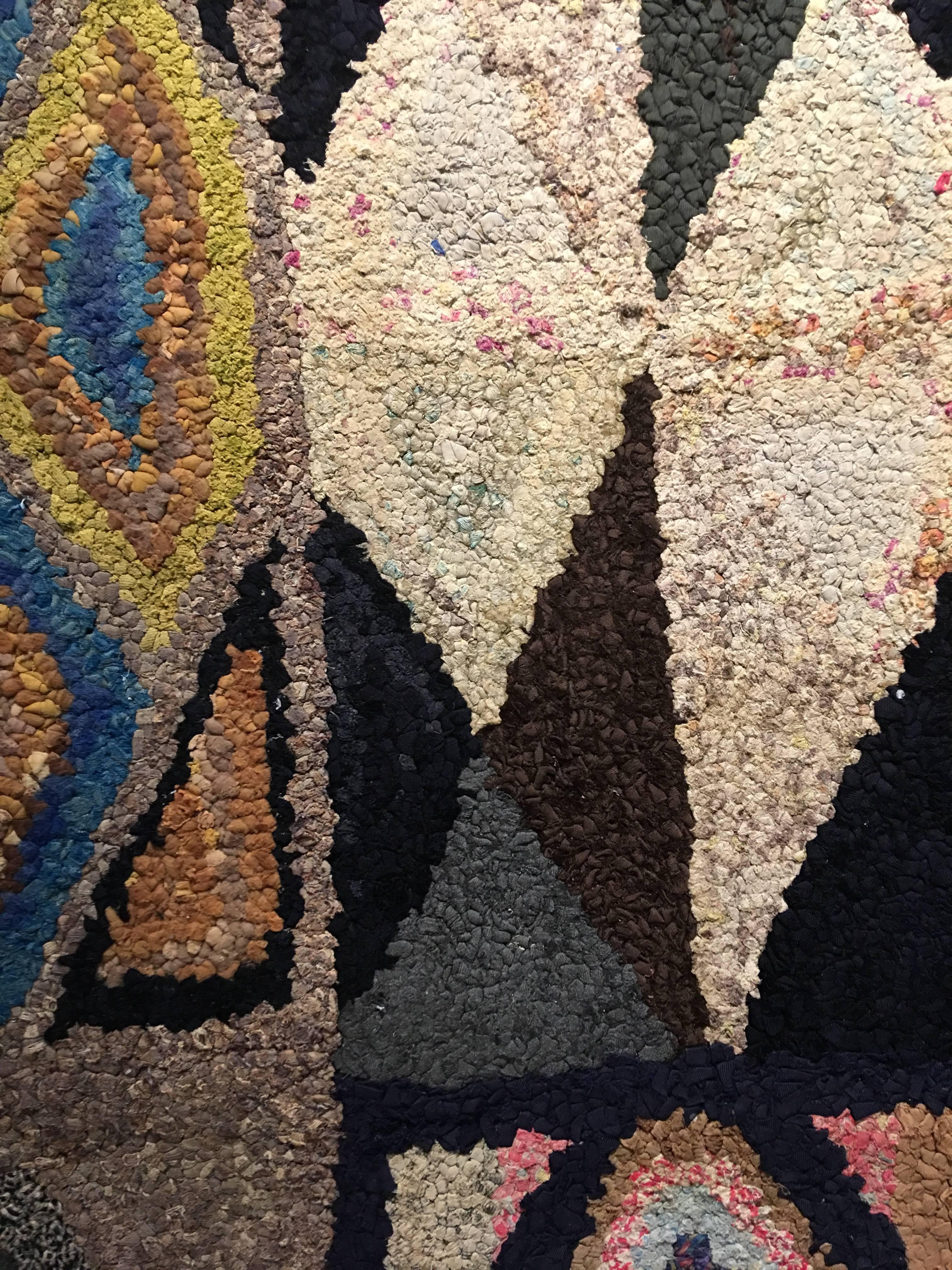 Mid-20th Century Midcentury Hooked Rug For Sale