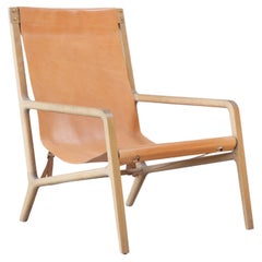 Estrada Lounge Chair in White Oak and Veg Tan Leather