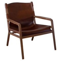 Delounge Chair Walnut and Chestnut 10 oz leather