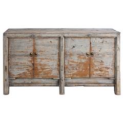 Antique Four-Door Gray Sideboard