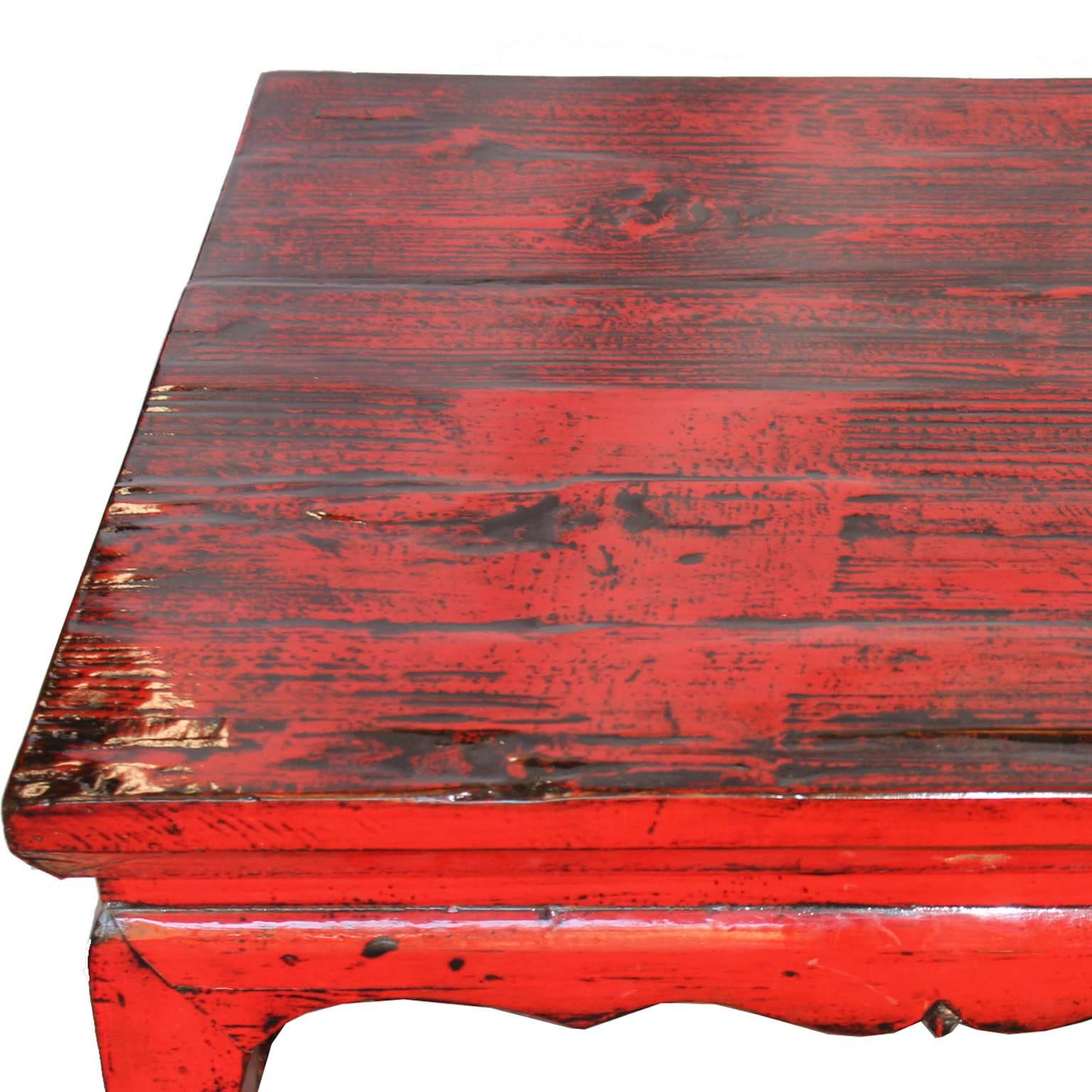 Red Ming-Style Table In Good Condition In San Francisco, CA