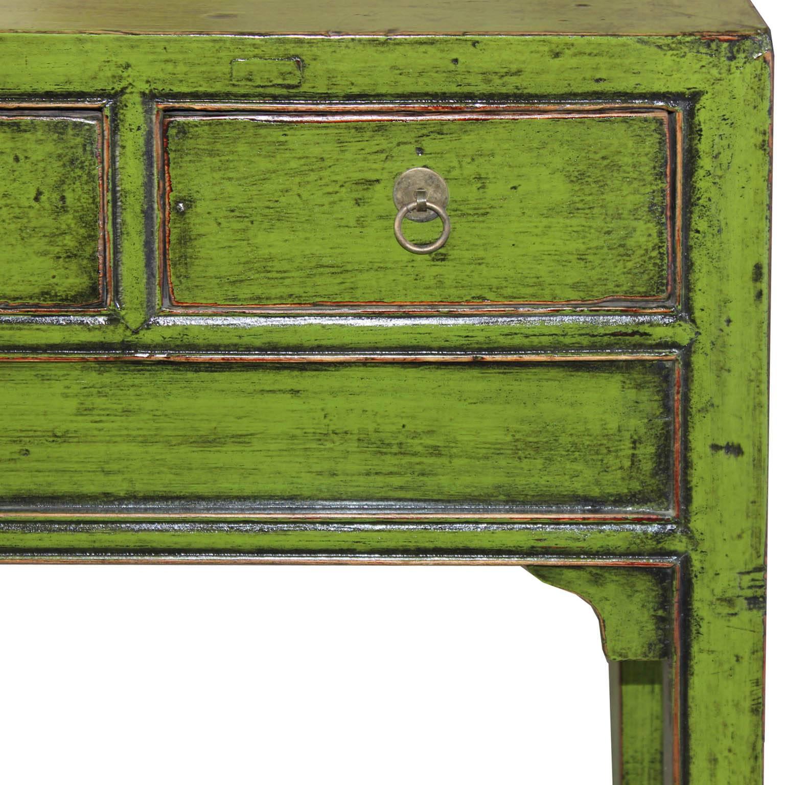 Lime Green Console Table In Good Condition In San Francisco, CA