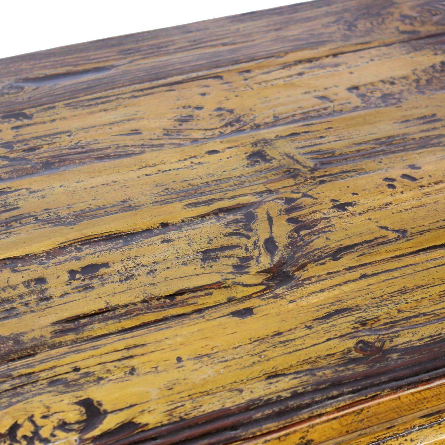 Mustard Ming Style Table In Good Condition In San Francisco, CA