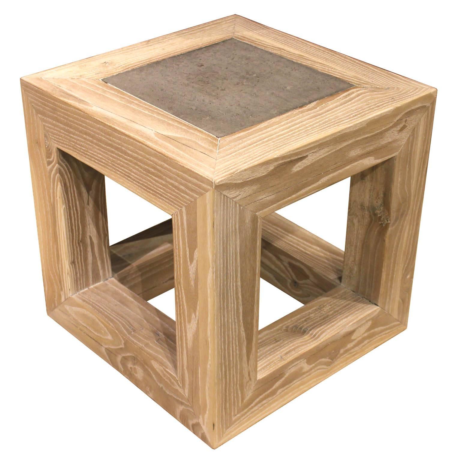 Chinese Stone Top Cube Table