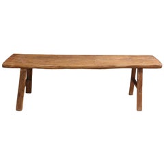 Antique Rustic Elm Bench