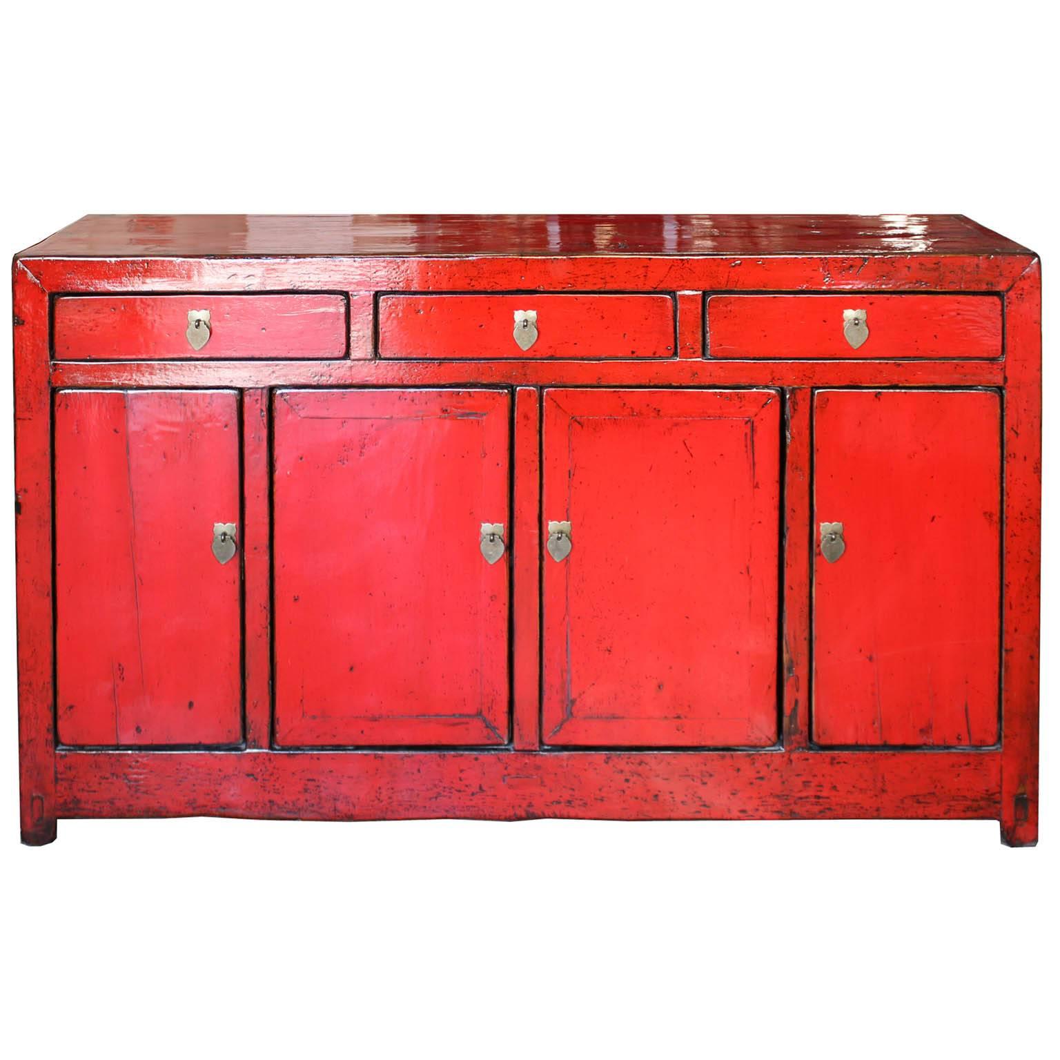 Red Dongbei Sideboard
