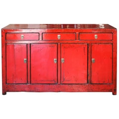 Antique Red Dongbei Sideboard