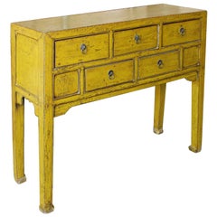 Mustard Green Console Table