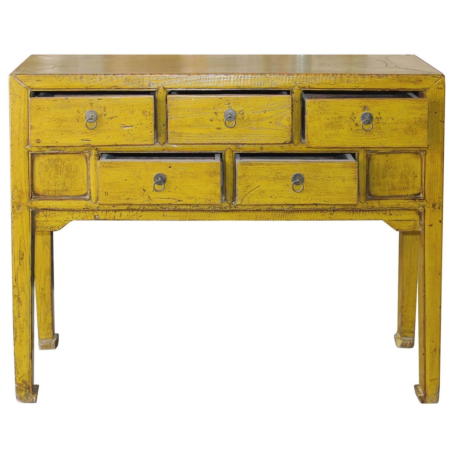 mustard console table
