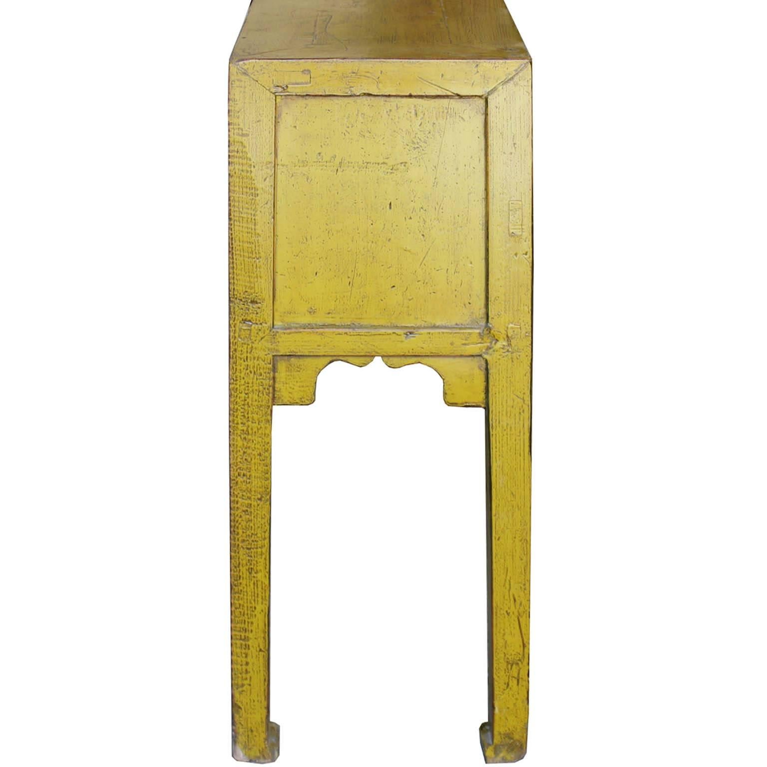 Chinese Mustard Green Console Table