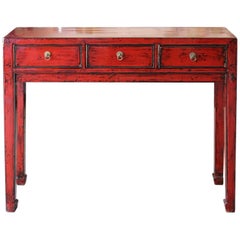 Antique Beijing Red Console Table