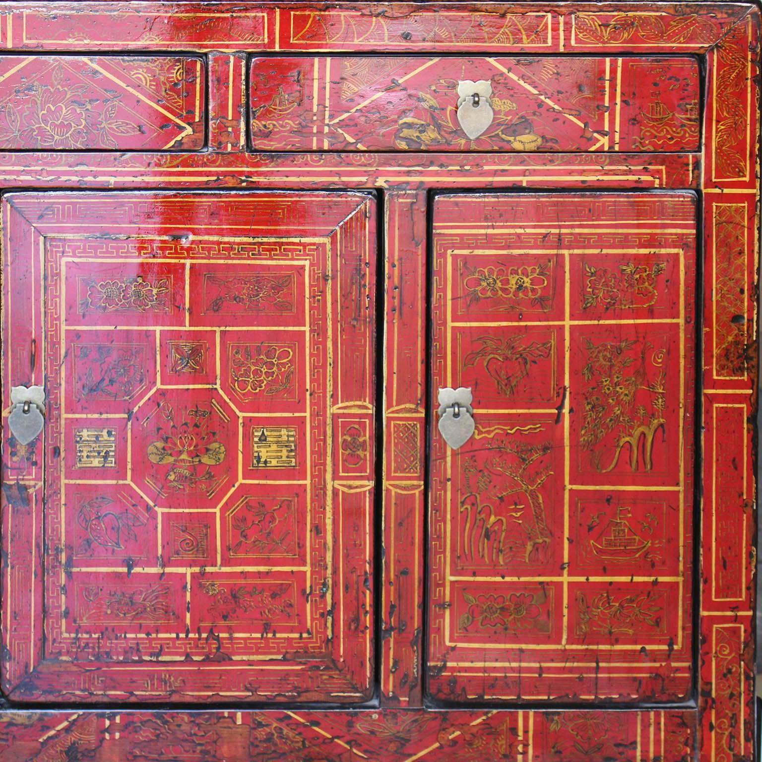 Red Wedding Sideboard In Good Condition In San Francisco, CA