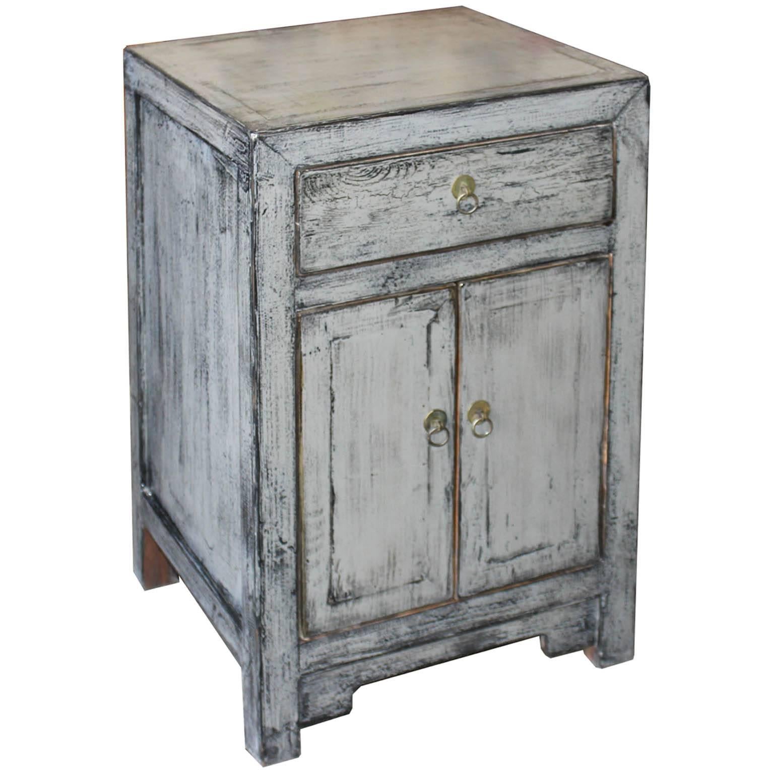 Chinese Gray Two-Door Chest