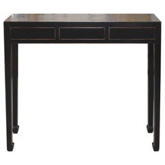 Black Three-Drawer Console Table