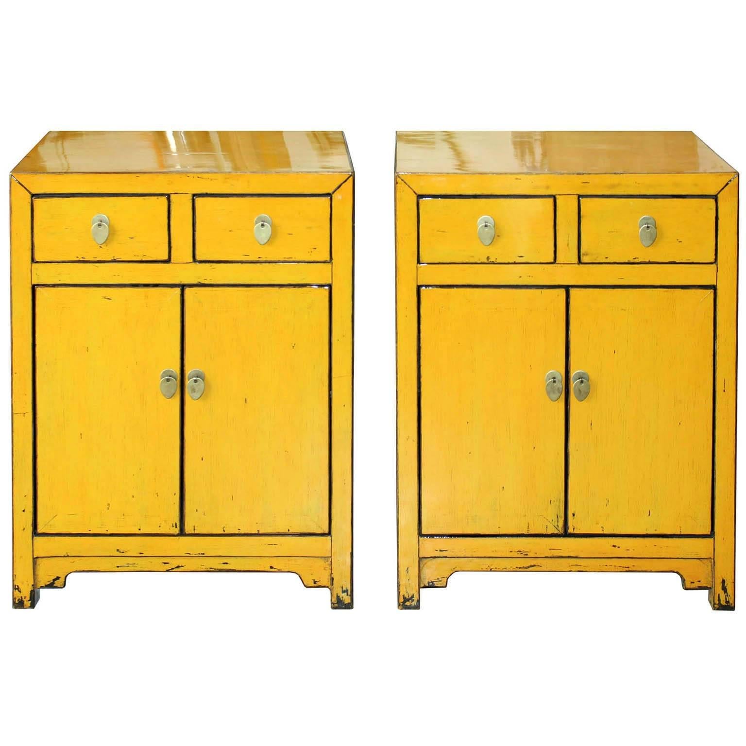 Yellow Two-Drawer Chest