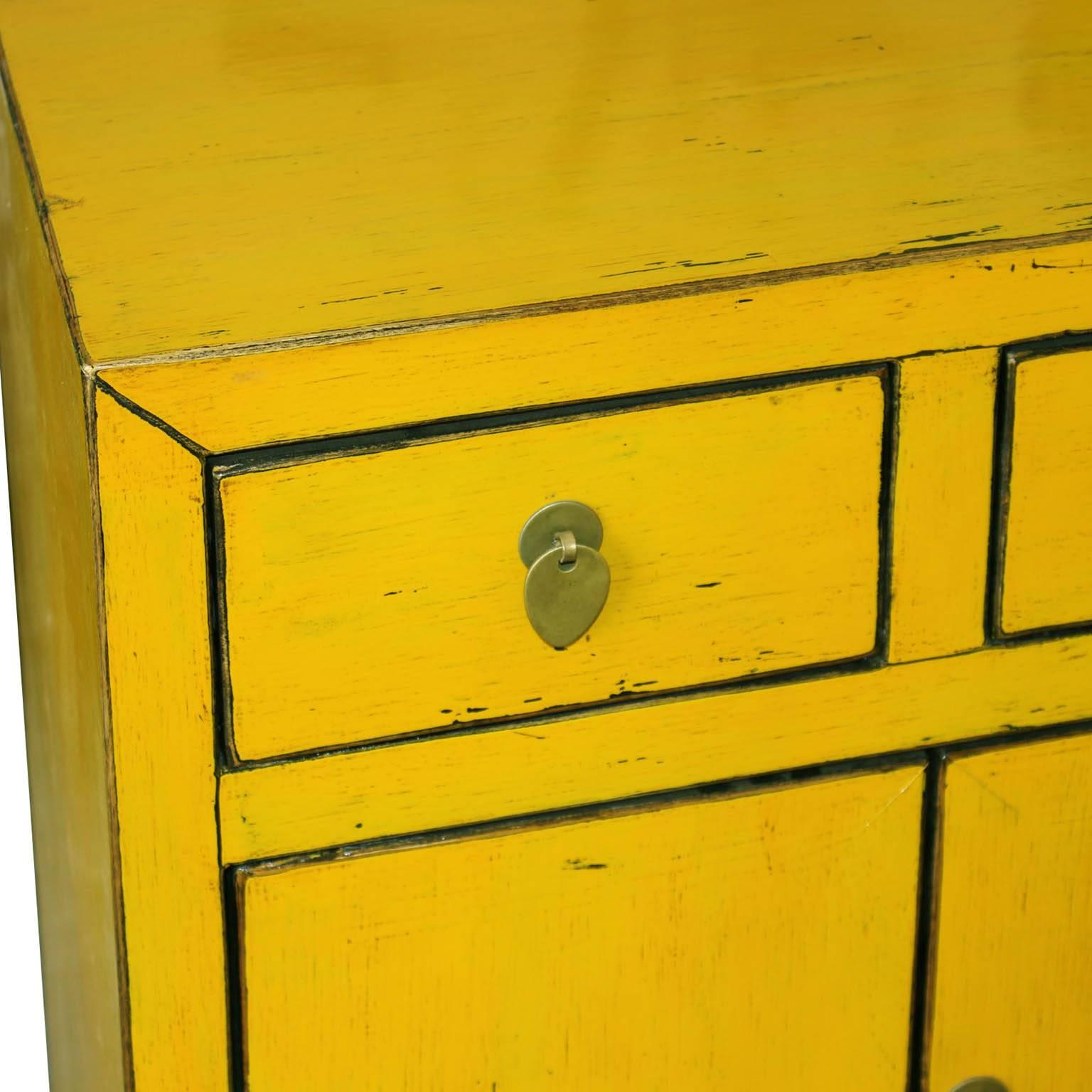 Yellow Two-Drawer Chest In Good Condition In San Francisco, CA