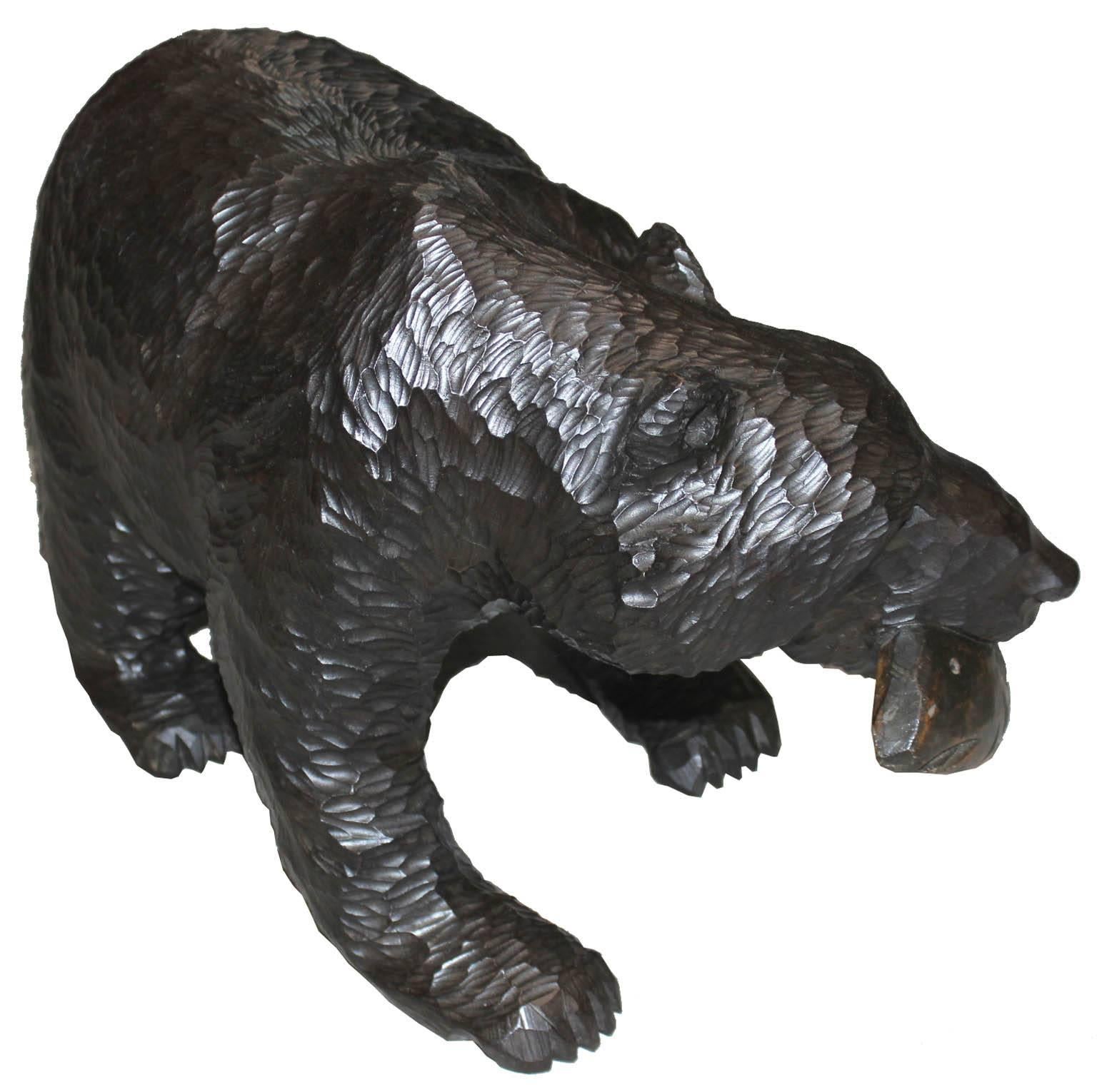 Japanese Wood Bear In Good Condition In San Francisco, CA