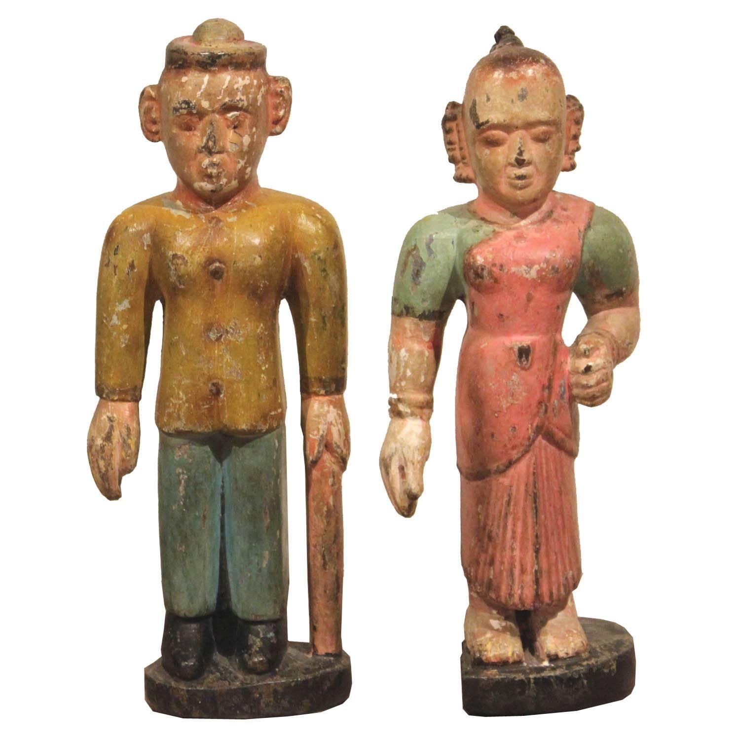 Pair of Indian Folk Figures