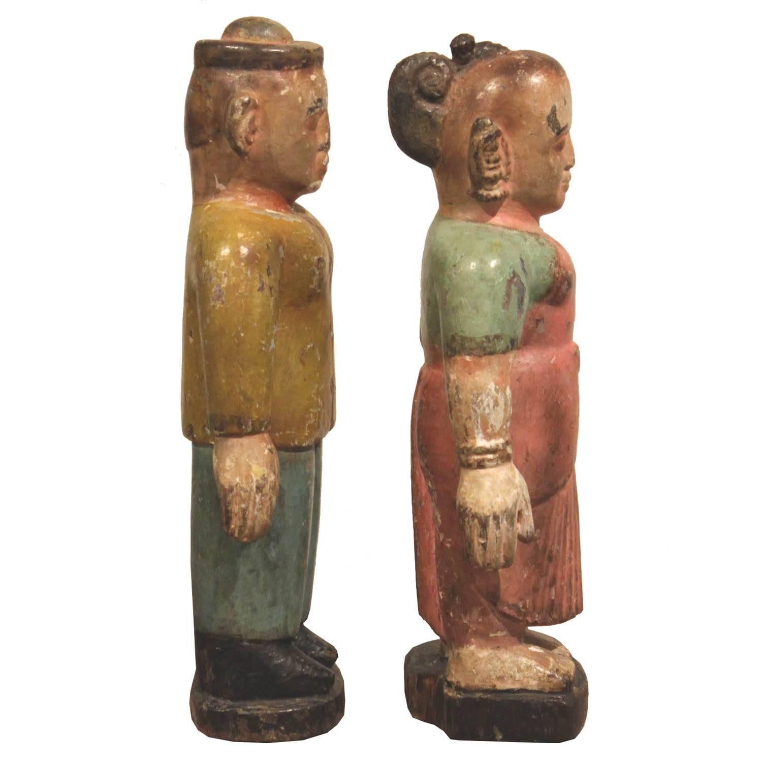 Pair of Indian Folk Figures In Good Condition In San Francisco, CA