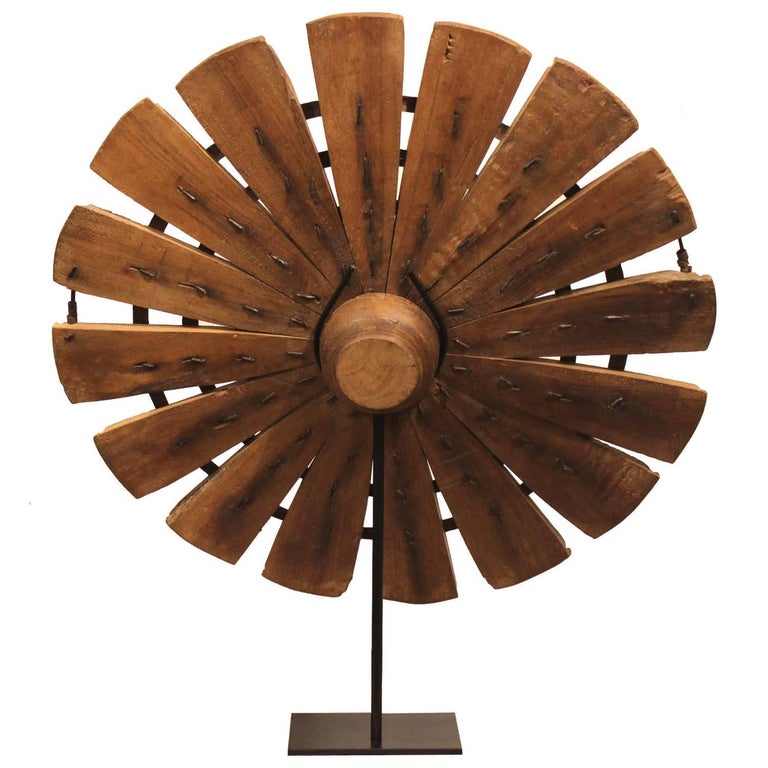 Indian Teak Weaving Wheel at 1stDibs