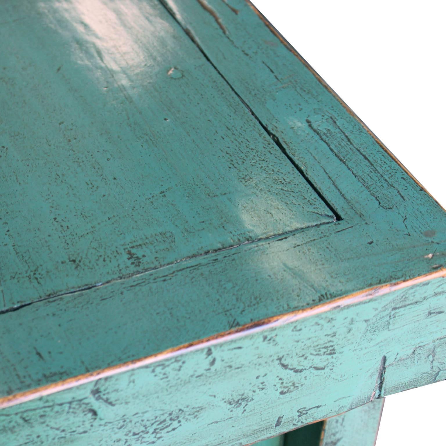 turquoise buffet table