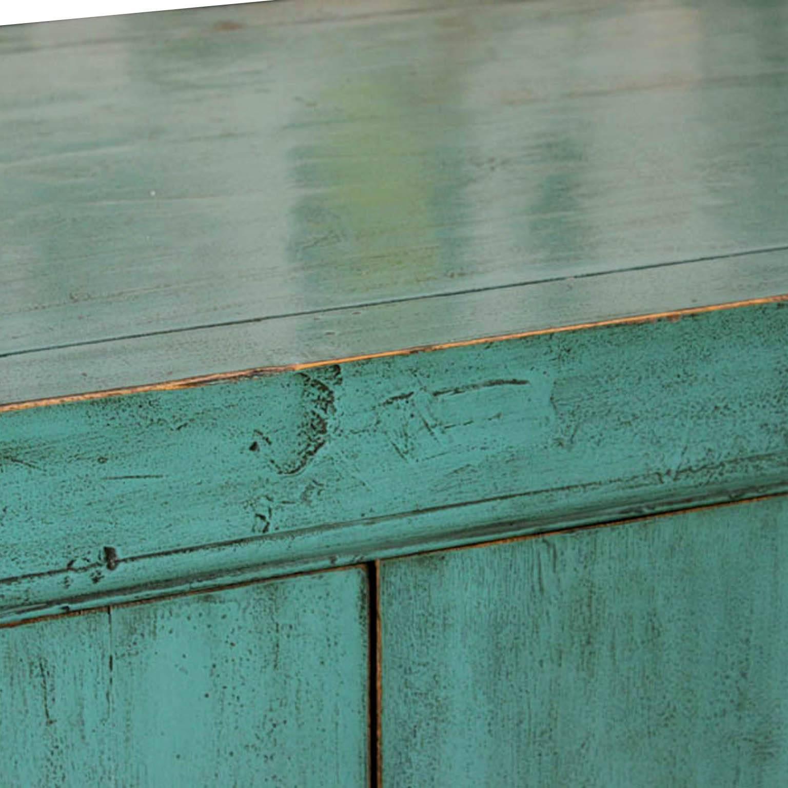turquoise buffet cabinet