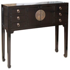 Black Multi-Drawer Console Table