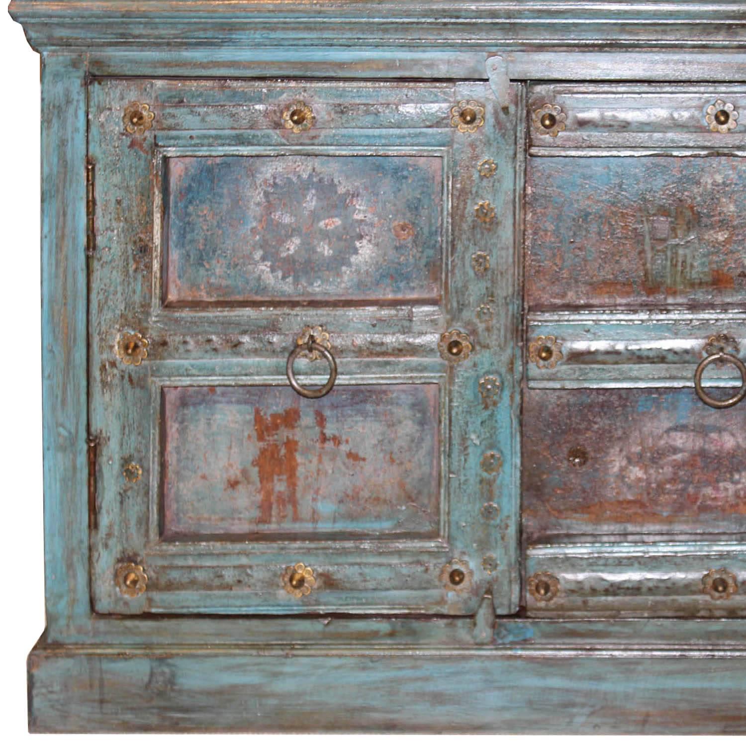 Contemporary Blue Haveli Door Sideboard