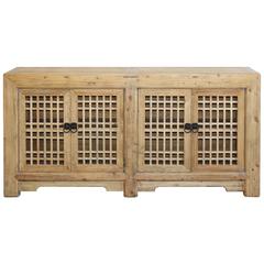 Elm Sideboard with Grid Panel Doors