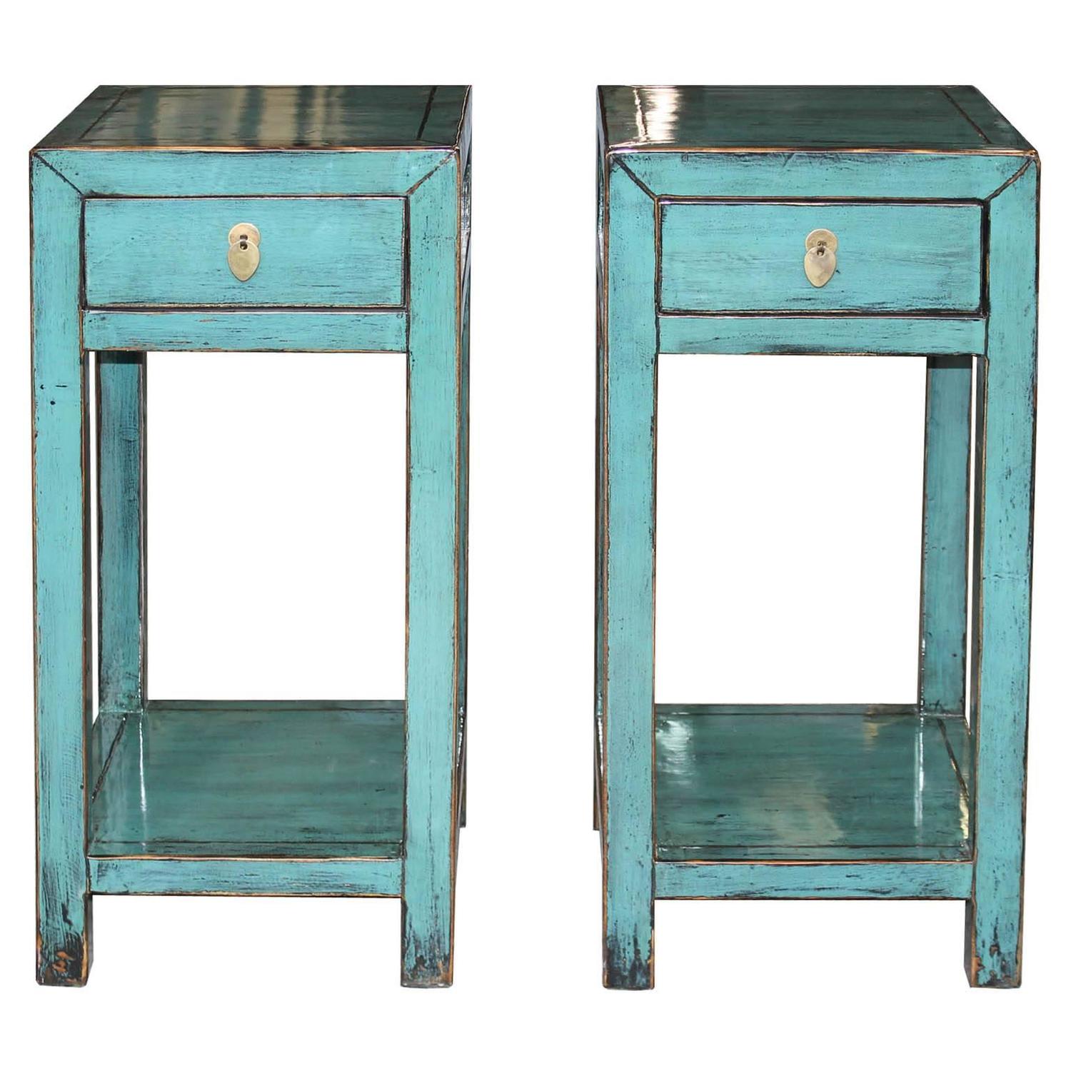 Blue Side Table at 1stdibs