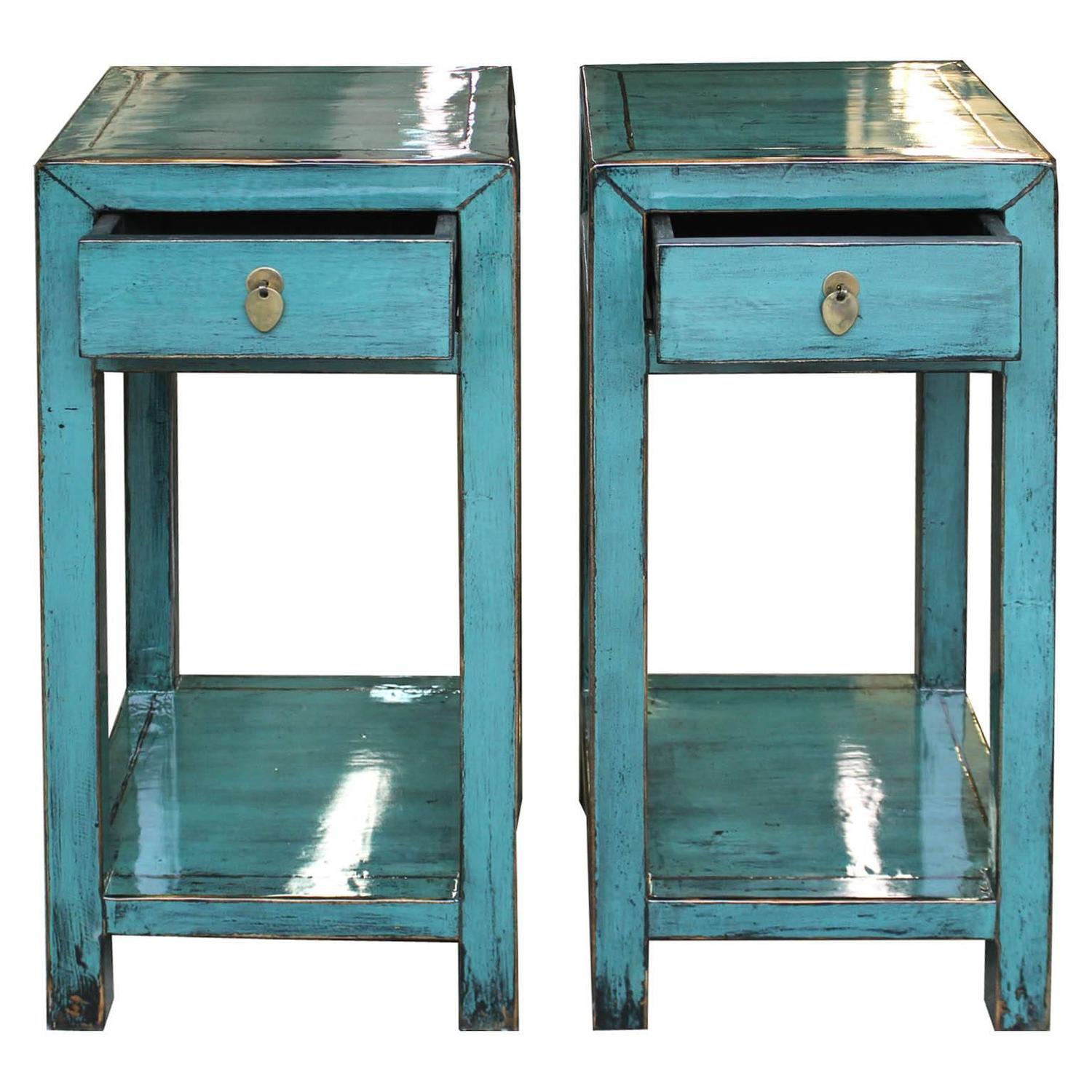 Blue Side Table at 1stdibs