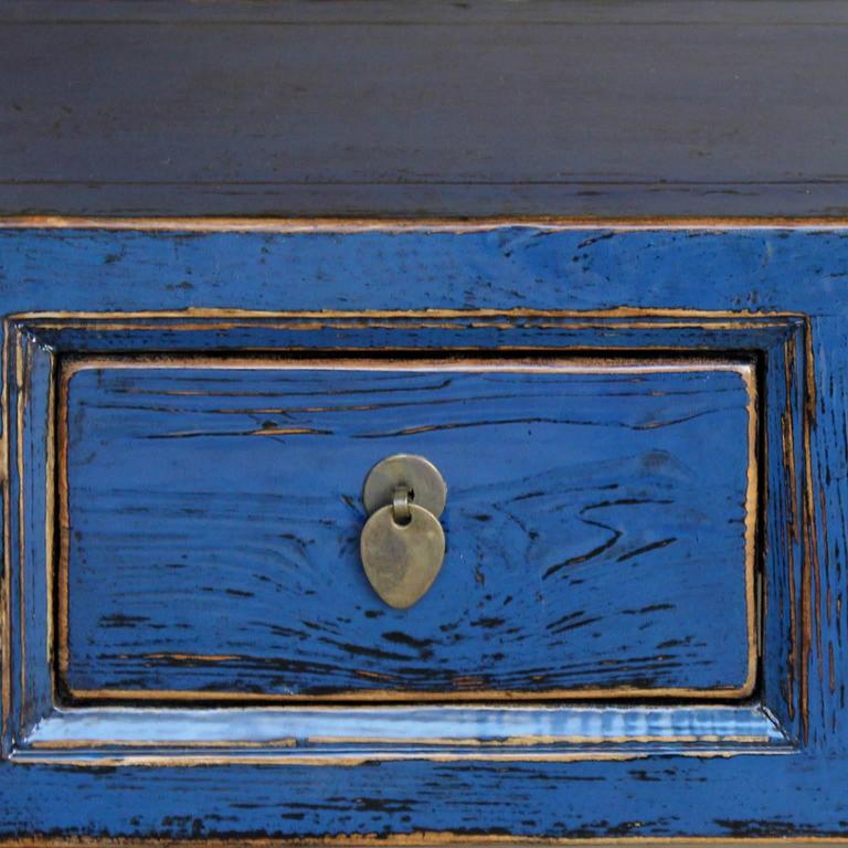 Blue 4Drawer Console Table at 1stDibs