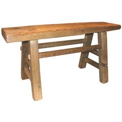 Rustic Elm Bench