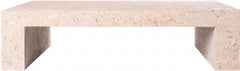 Quarry Rectangular Mactan Stone Coffee Table, Beige, 60 in L