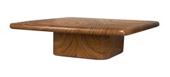 Zen Garden Rattan Coffee Table, Light + Medium Brown, 60 in Square