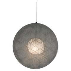 Hush Galvanized Iron Pendant Light, Grey, 18 in