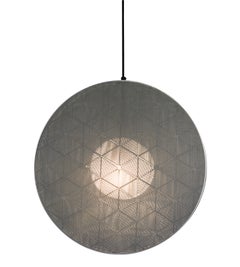 Hush Galvanized Iron Pendant Light, Grey, 18 in