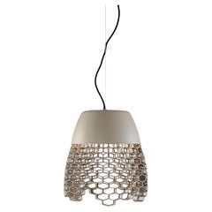 High Boy Galvanized Iron Pendant Light, Khaki, 13.5 in