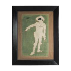 Framed Copy of Picasso Harlequin Pochoir
