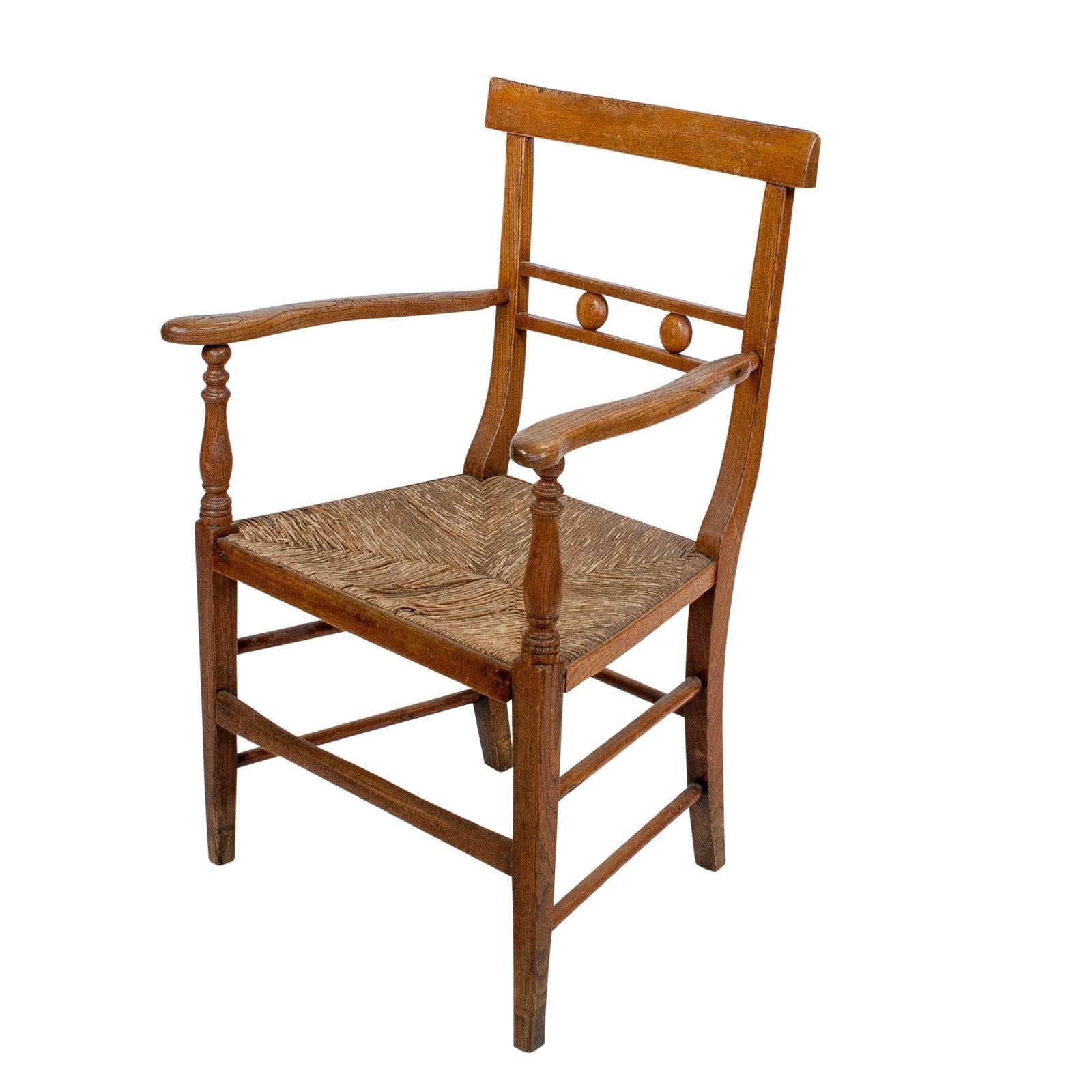 French Provincial Provincial French Fruitwood Armchair, circa 1830