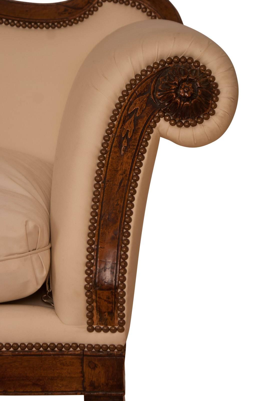 Italian Walnut Neoclassical Sofa, circa 1810 In Excellent Condition In San Francisco, CA
