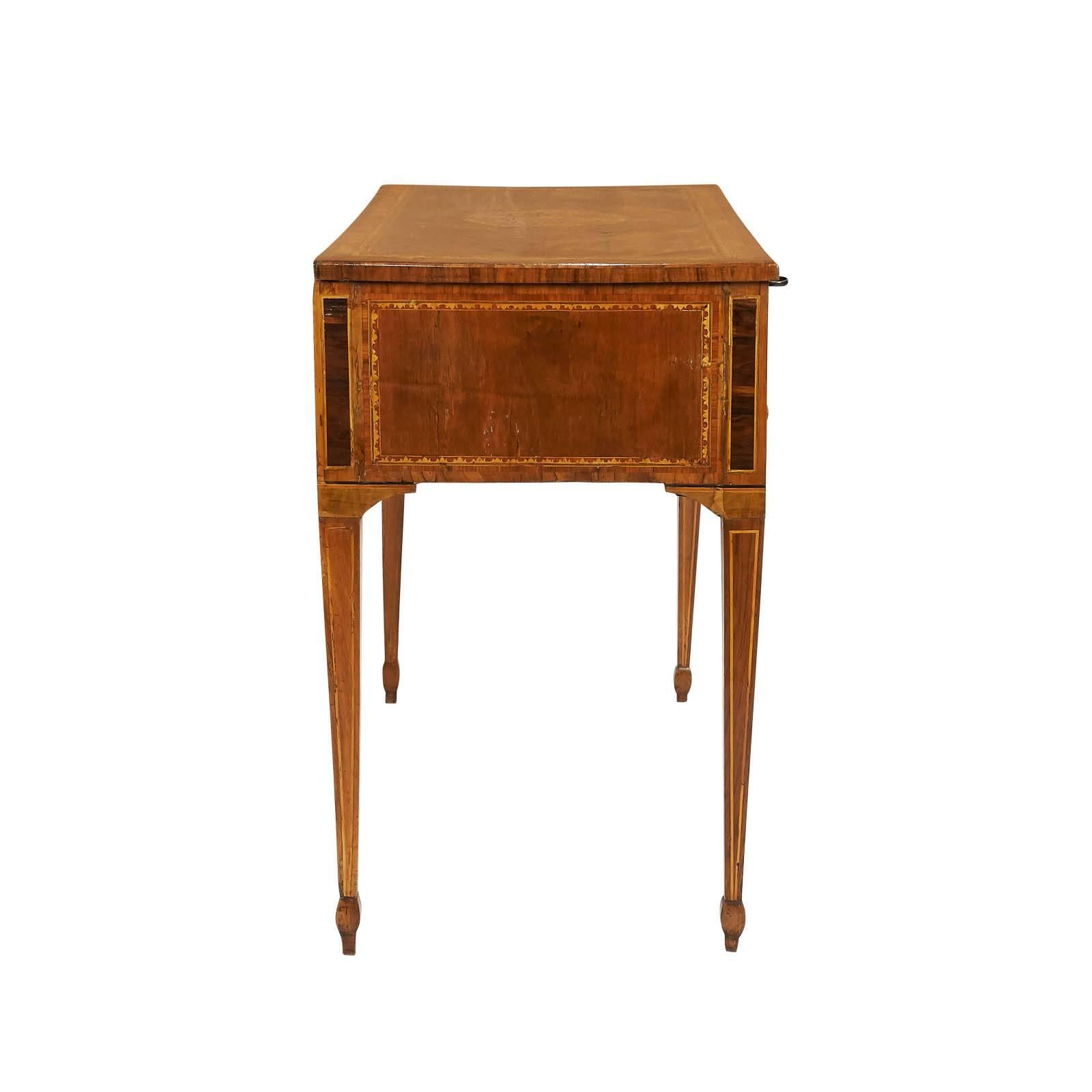 Neoclassical Inlaid Italian Desk Dressing Table, circa 1820 3