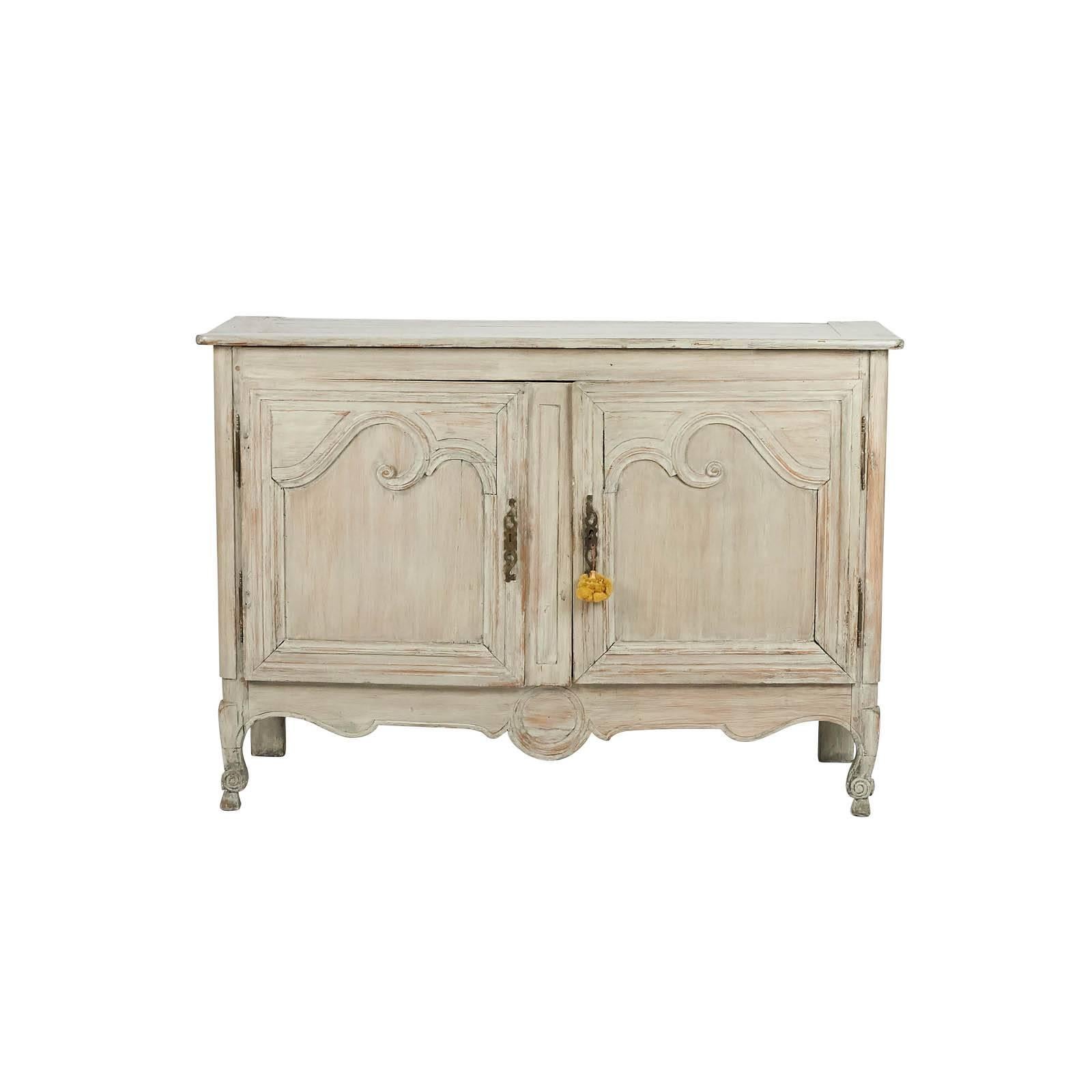 An early 19th Century French Louis XVI grey painted buffet – cabinet, circa 1800.

