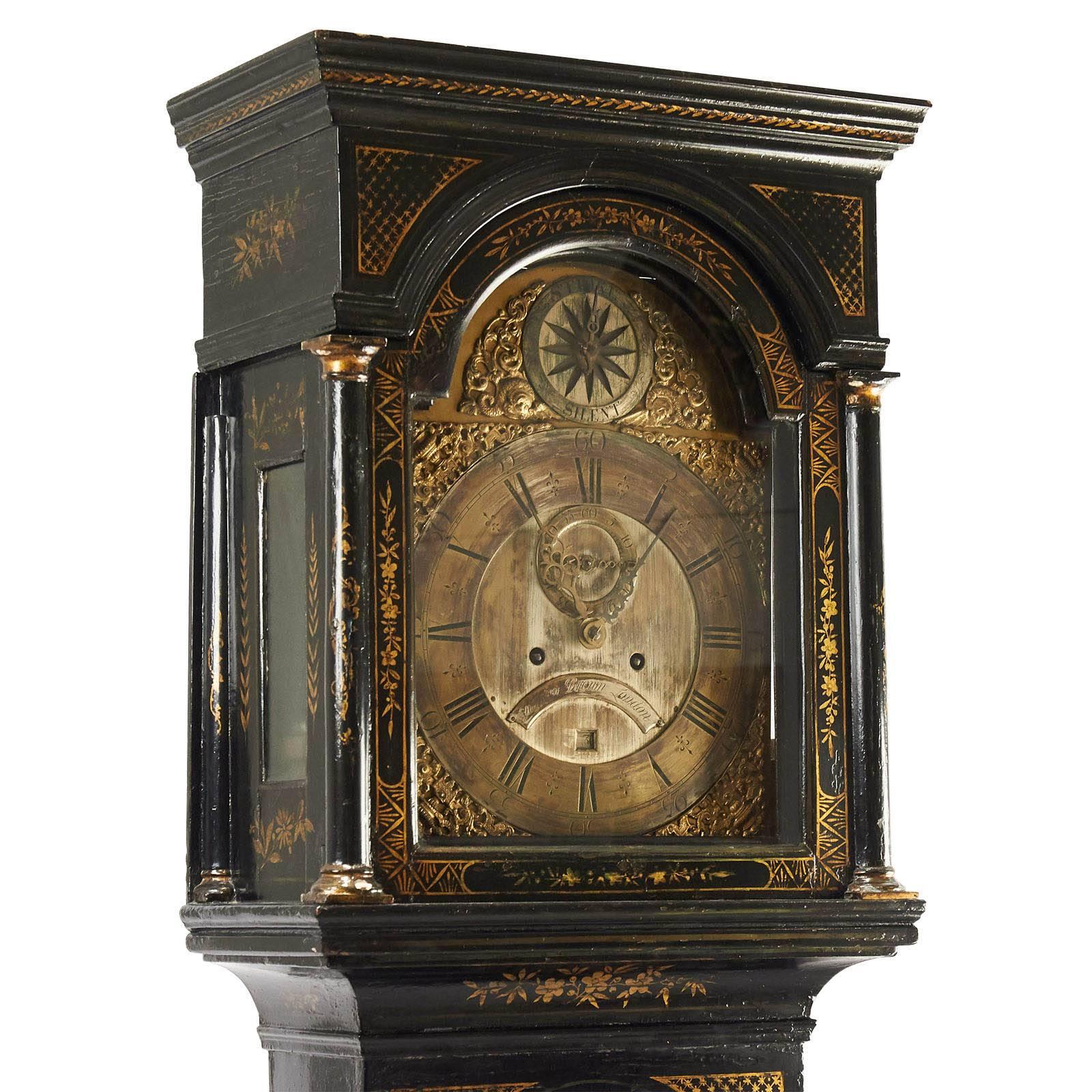 Mid-18th Century English Early 18th Century Chinoiserie Long Case Clock