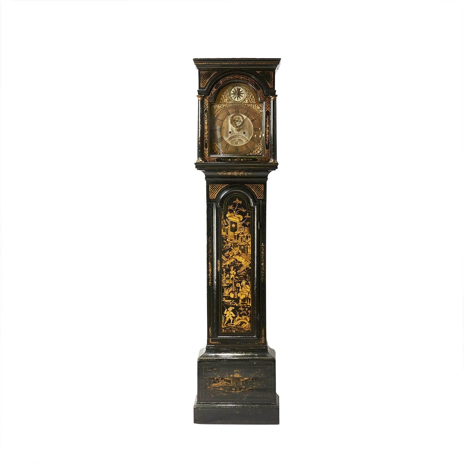 English Early 18th Century Chinoiserie Long Case Clock 3