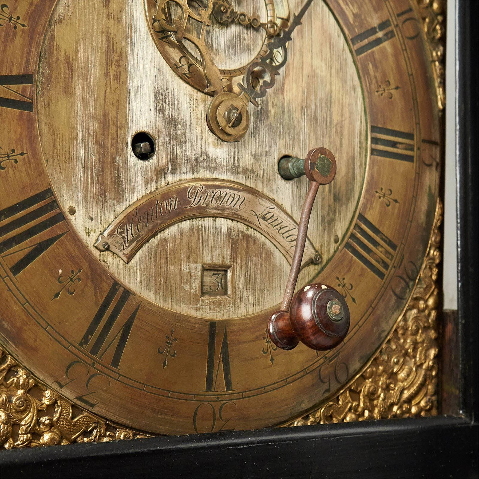 English Early 18th Century Chinoiserie Long Case Clock 4