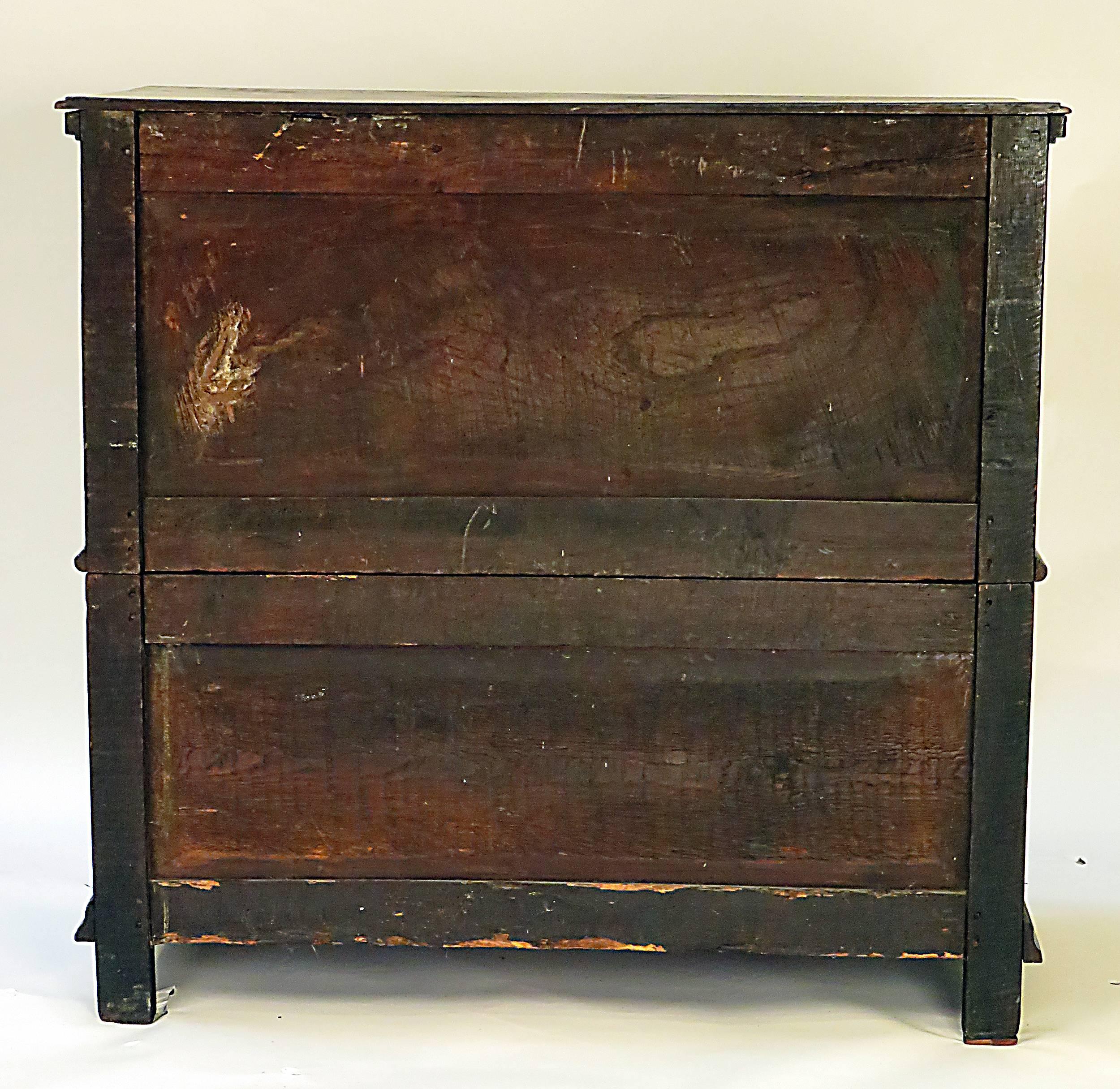 Charles II Oak Paneled Chest England, circa 1680 in Two Parts 1